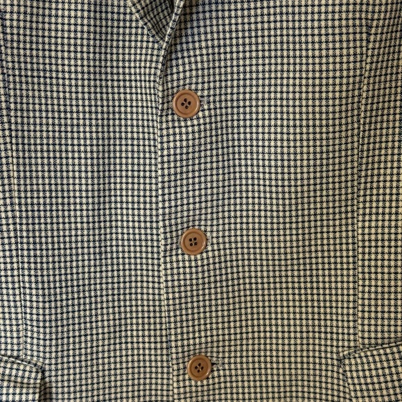 Vintage Valentino Uomo Men's Pure Wool Houndstooth Single Breasted Blazer Sz.40 - Picture 2 of 5